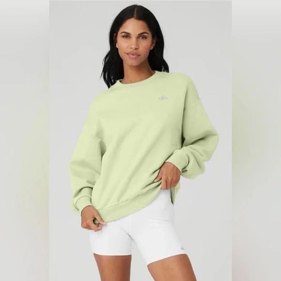 RARE!🦄 NWT ALO Yoga Accolade Crewneck Pullover Sweatshirt XL Iced Green Tea